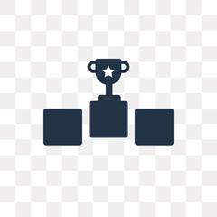 Podium vector icon isolated on transparent background, Podium  transparency concept can be used web and mobile