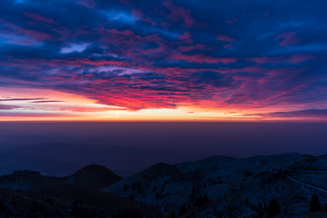 Dawn on Mount Grappa in Italy