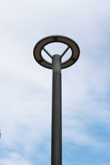 street lamp on blue sky background