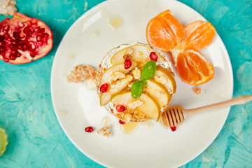 Vegan, diet, organic natural birthday cake with rice crisp