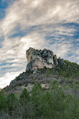 Fototapeta na wymiar Mountain landscape in Salto de Poveda, Guadalajara, Spain.