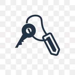 Key with Key Chain vector icon isolated on transparent background, Key with Key Chain  transparency concept can be used web and mobile