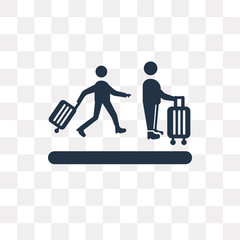 Airport Queue vector icon isolated on transparent background, Airport Queue  transparency concept can be used web and mobile