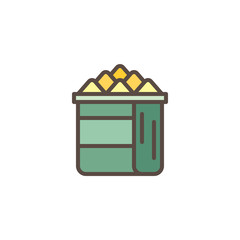 Snack food package filled outline icon, line vector sign, linear colorful pictogram isolated on white. Popcorn box symbol, logo illustration. Pixel perfect vector graphics