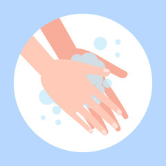 Wash hand with soap. Washing dirty hands