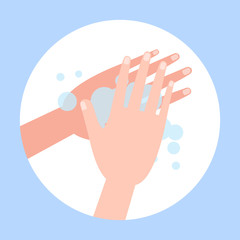 Wash hand with soap. Washing dirty hands