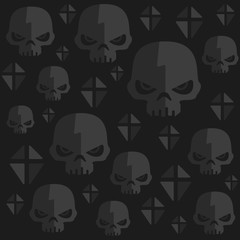 Skulls vector seamless pattern