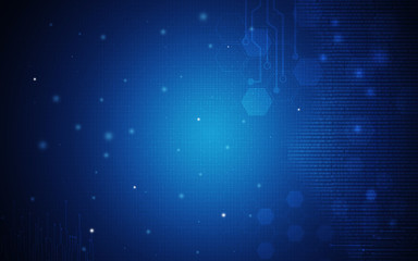Blue technology background and abstract digital tech circle.copy space.