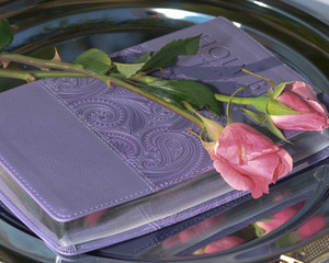Roses on a bible