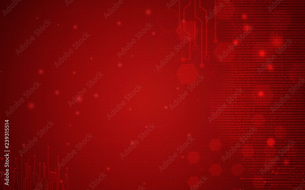 Wall mural blue technology background and abstract digital tech circle.copy space.
