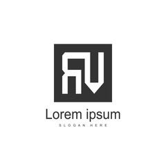 Initial Letter RV Logo Template Vector Design
