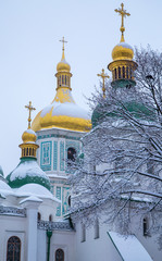 Facade of St Sophia's Cathedral, an Unesco World Heritage Site in Kiev Kyiv , Ukraine, Europe