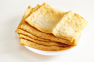 Fish cake on white background 