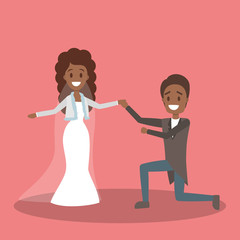 Couple wedding. Bride with bouquet and groom