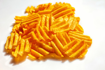 food background, chips close-up