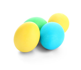 Easter eggs on white background