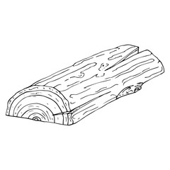 Log icon. Vector illustration of a log texture. Hand drawn log.