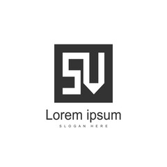 Obraz premium Initial Letter SV Logo Template Vector Design