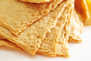 Fish cake on white background 