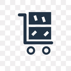 Trolley vector icon isolated on transparent background, Trolley  transparency concept can be used web and mobile