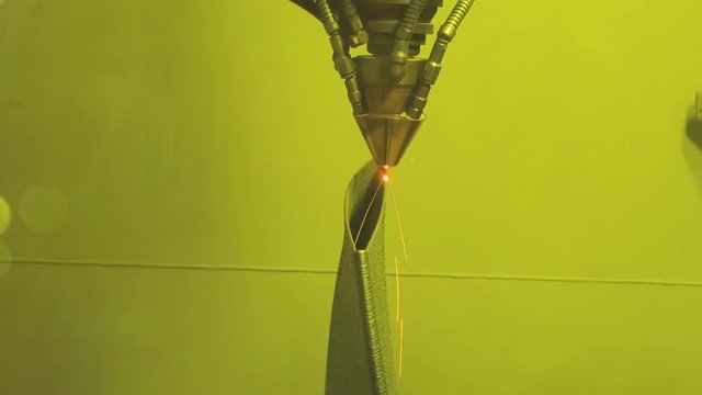 3D printer produces metal parts.
