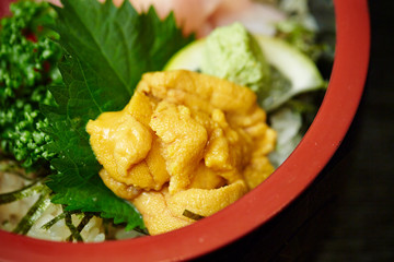 Kaisendon, Japanese mixed seafood rice bowl 