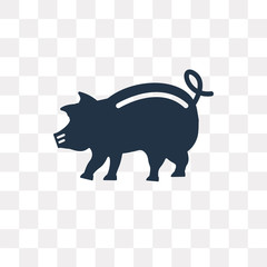 Pig vector icon isolated on transparent background, Pig  transparency concept can be used web and mobile