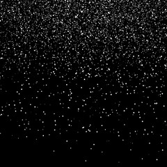 Stars spots, noise and grain scatter glitter on black galaxy abstract background vector illustration