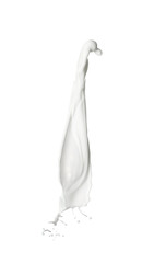 Splash of milk on white background
