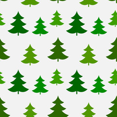 Obraz premium Christmas trees spruces green seamless forest pattern
