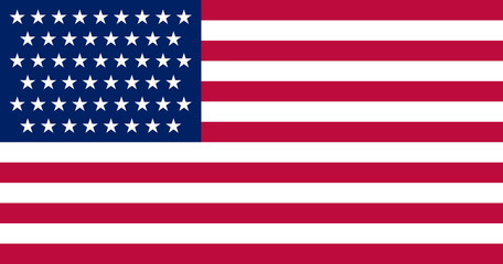 flag of United States of America with the 51st state of Puerto Rico. Flag as close as possible to the exact proportions, sizes and colors of Pantone
