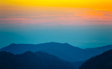 Fototapeta na wymiar landscape Nature Beauty sky and mountain at sunset
