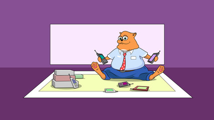 One of 24 illustrations. Cat with different goods, For categories of online store.