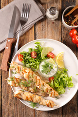 grilled chicken with salad