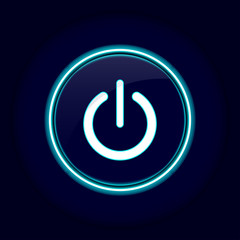 Blue neon power button