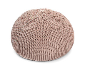 Comfortable pouf on white background