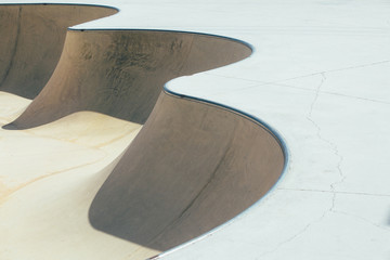 Urban skate park bowl in detail