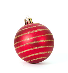 Red Christmas Ball Isolated On White