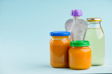 Baby food in different packages