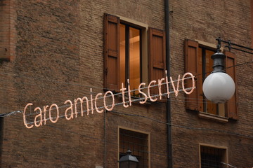lights dedicated to the famous singer Lucio Dalla,  in Bologna © claudio