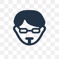 Hipster vector icon isolated on transparent background, Hipster  transparency concept can be used web and mobile