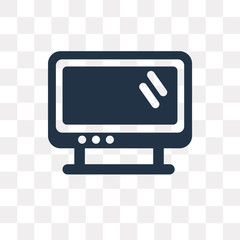 Monitor vector icon isolated on transparent background, Monitor  transparency concept can be used web and mobile