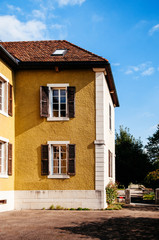 Fototapeta na wymiar Vintage buildiing of La Chaux de Fonds, Switzerland