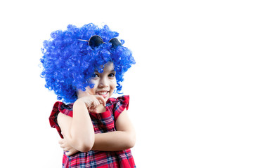 Asian adorable kid smiling with happiness.  