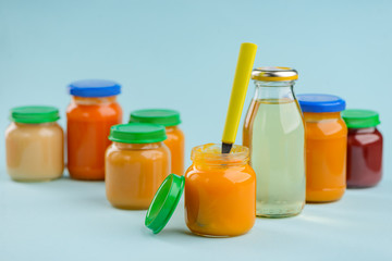 Jar of carrot puree