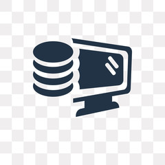 Database vector icon isolated on transparent background, Database  transparency concept can be used web and mobile