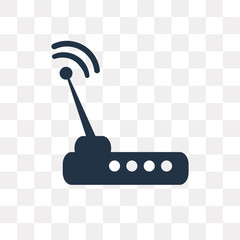 Router vector icon isolated on transparent background, Router  transparency concept can be used web and mobile