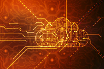 Cloud computing, Cloud Computing Concept. Cloud Internet technology background. 2d illustration