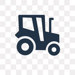 Tractor vector icon isolated on transparent background, Tractor  transparency concept can be used web and mobile