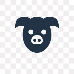 Pig vector icon isolated on transparent background, Pig  transparency concept can be used web and mobile